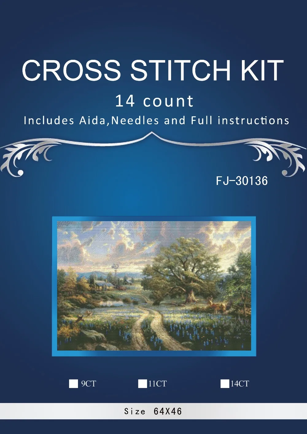 

Top Quality Lovely Counted Cross Stitch Kit Simialr DIM DMC ANCHOR cross stitch set embroidery kit green forest road