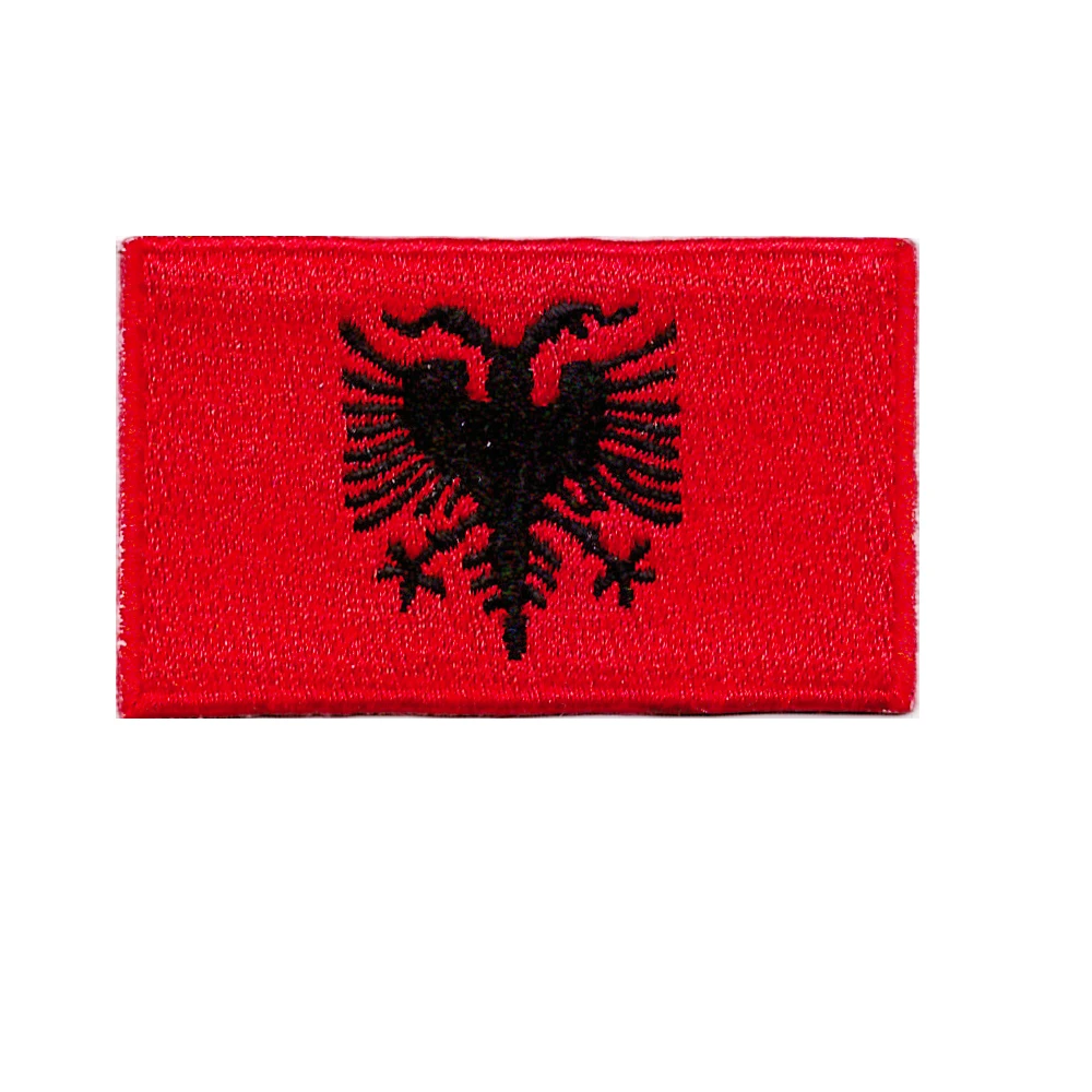 

Albanian flag national emblem patch good quality cheap welcome customization and 200logo