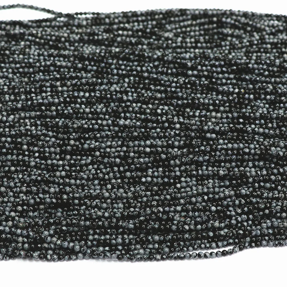 

Natural snowflake obsidian stone 2mm 3mm spacers round beads diy jewelry loose beads findings accessories 15inch B484