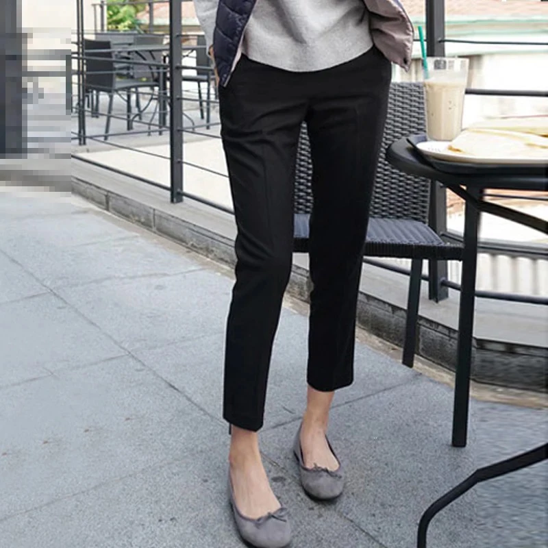 

Spring New Fashion High Waist Straight Pants For Women Office OL Work Wear Suit Pants Female Vintage Trousers Pantalon Femme