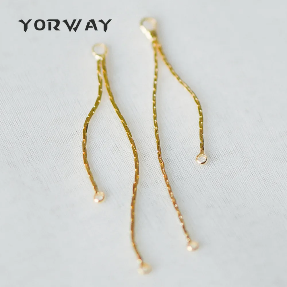 

10pcs/lot Gold Earring Charms, Gold plated Brass Chain Pendants, Earwire Thread Connectors with Jump Rings (GB-244)