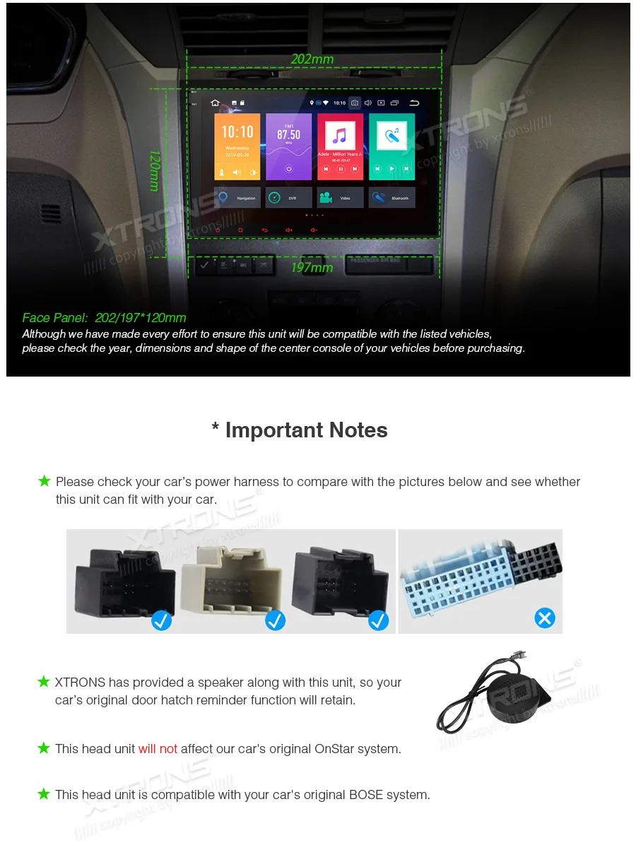 Perfect XTRONS 8" Android 9.0 Octa Core Car Stereo Radio Player GPS No DVD For CHEVROLET For BUICK For GMC For HUMMER 3