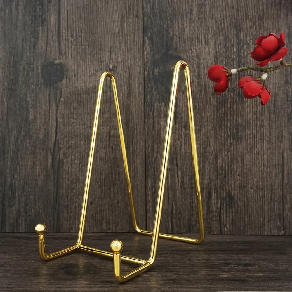 Plate Stands for Display - Plate holder Display stand Table easel Picture  Frame Stand Display Photo|Decorative Plate |Dish | Tabletop Art-3inch-Gold