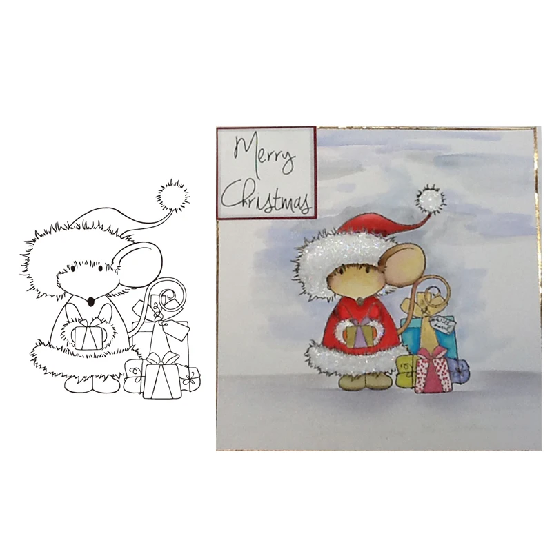 

Malcolm the Christmas Mouse Clear stamp Seal Yourself Scrapbooking Album Sheets Clear Card Stamps Scrapbooking Die Cut