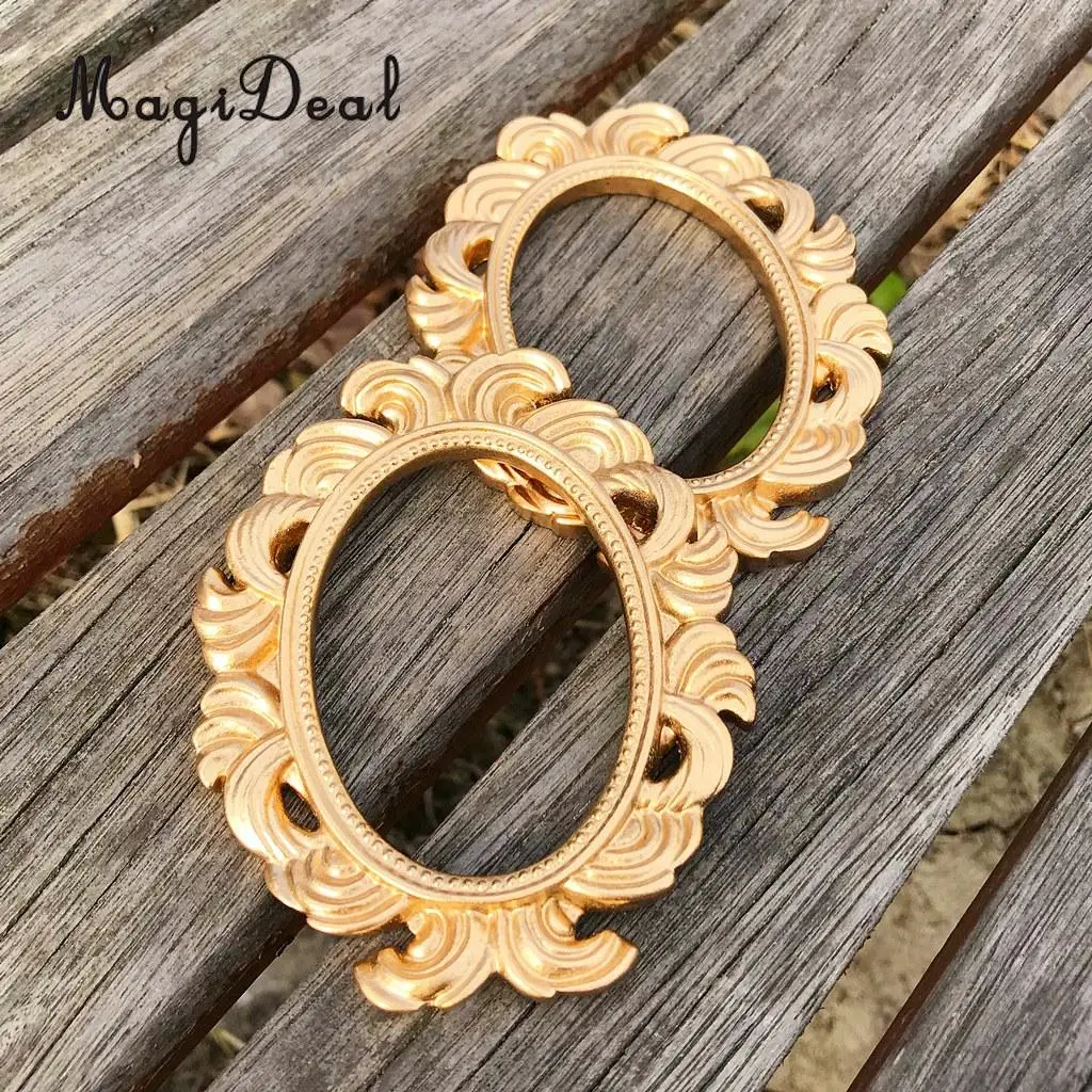 Vintage Oval Baroque Resin Door Peephole Frame Home Decor Wedding Favor Gold