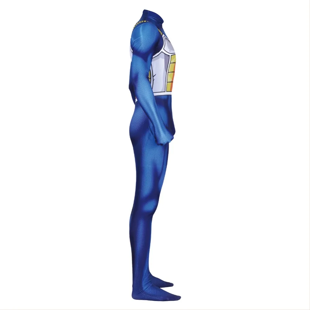 Anime DRAGON BALL Saiyan Vegeta Cosplay Costume Adult Zentai Pattern Bodysuit Suit Vegeta Jumpsuit Spandex 3D Print