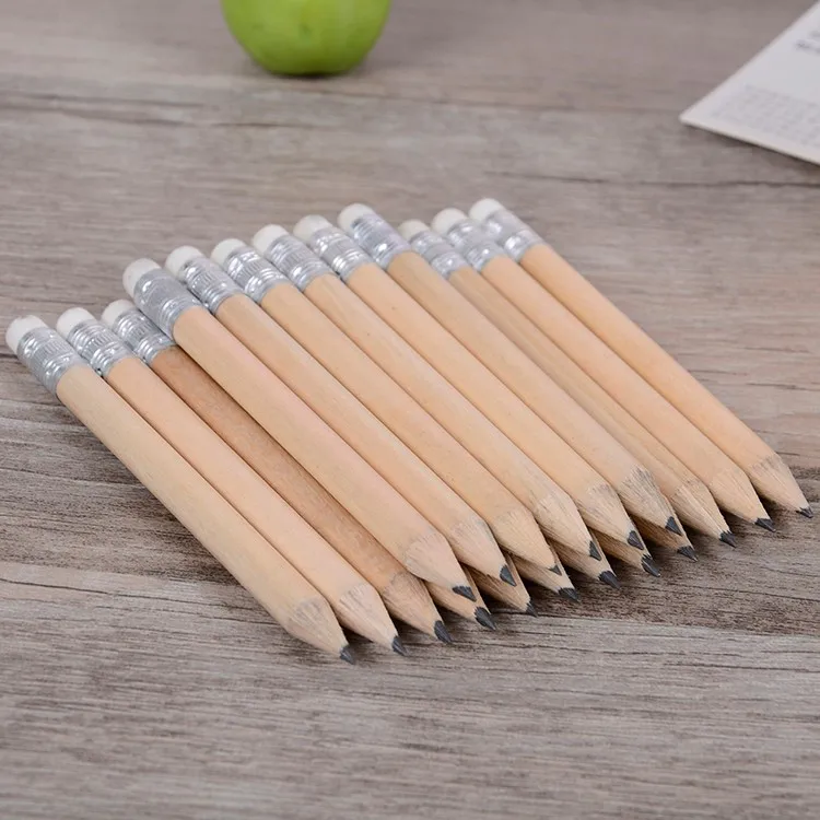 200 шт./лот 10 см короткие ластик карандаши стержни древесины бревна студенческий карандаш-Сделано рекламных мероприятий