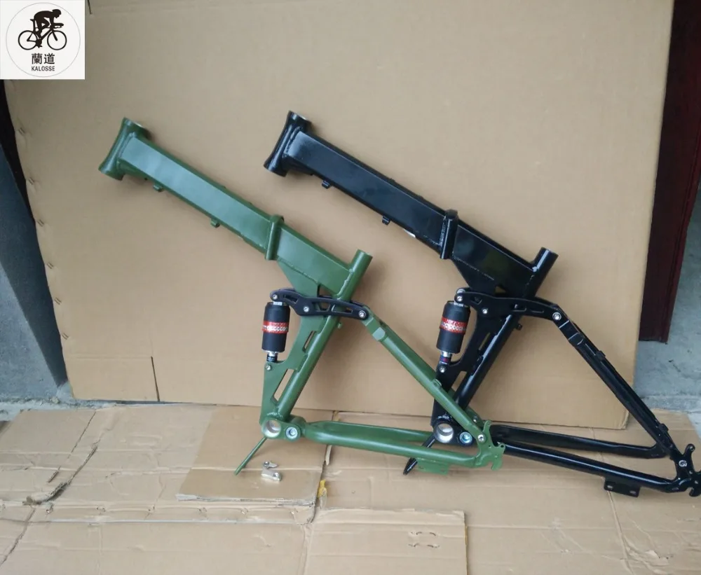 Kaloss Foldable  bike frame  Full suspension  DIY  colors   26*17 inch   Bike accessories ,aluminum alloy  MTB  frame