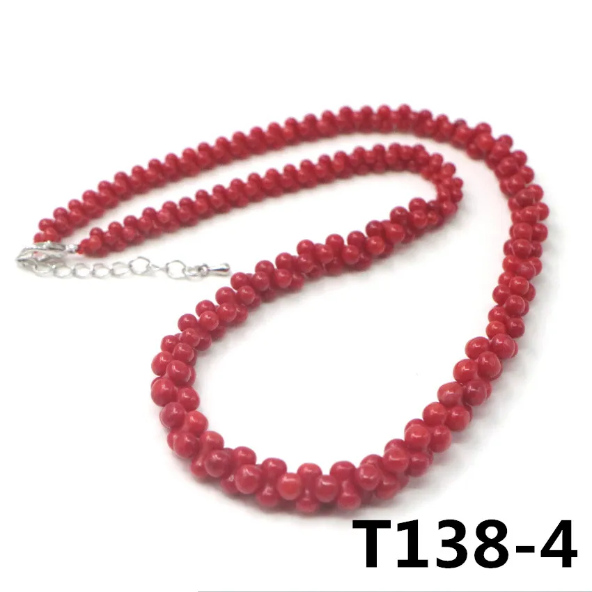 Natural red coral necklaces for women necklace best friend necklace gemstone jewelry wholesale sterling silver 925  (30)