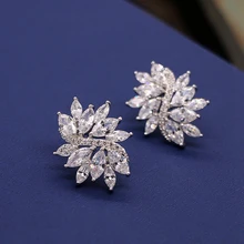 ЦИРКОНИЕВЫЕ ретро цветочные хрустальные серьги-гвоздики Свадебные ювелирные изделия Стразы трендовые свадебные аксессуары для девочек серьги для женщин