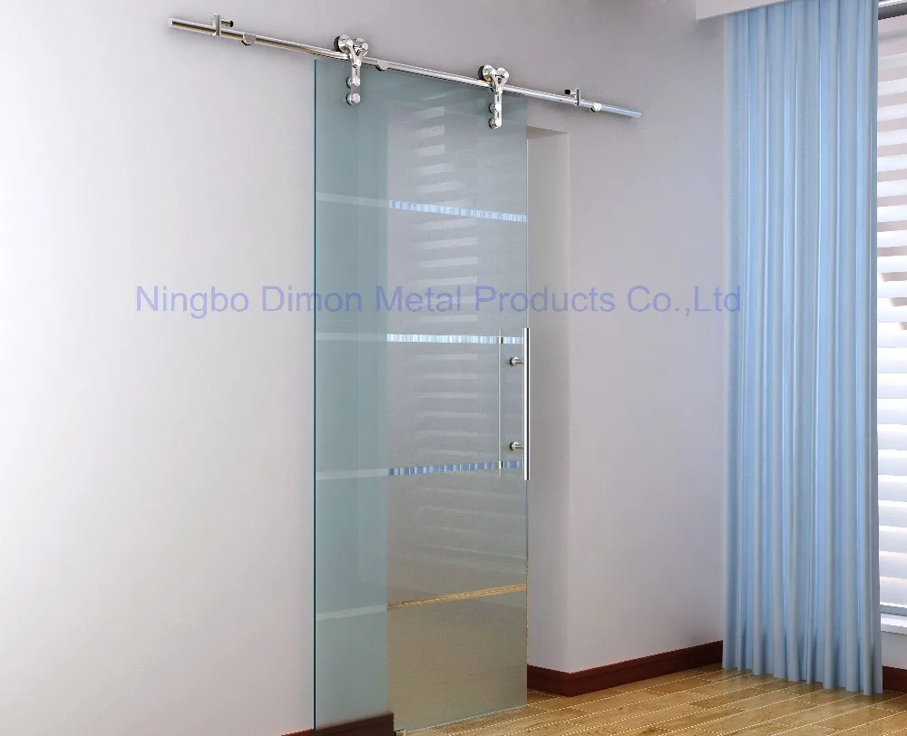 Dimon Stainless steel door hardware glass sliding door hardware hanging wheel sliding door hardware sliding barn door hardware