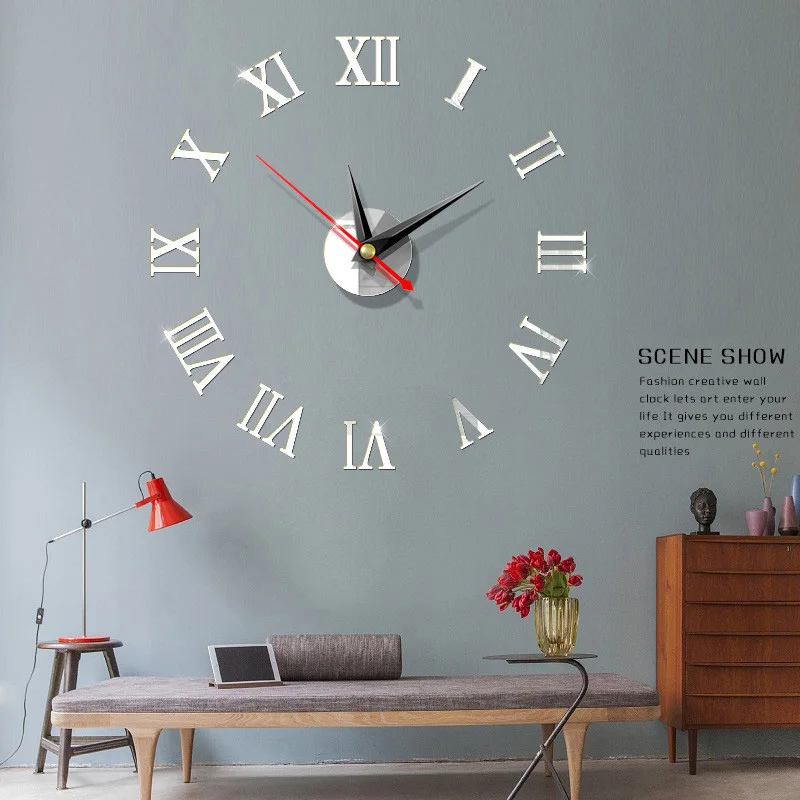 

40cm 3D Creative DIY Wall Clock New High Quality Wall Stickers Fashion Living Room Clocks Home Decoration Acrylic Wall Clock