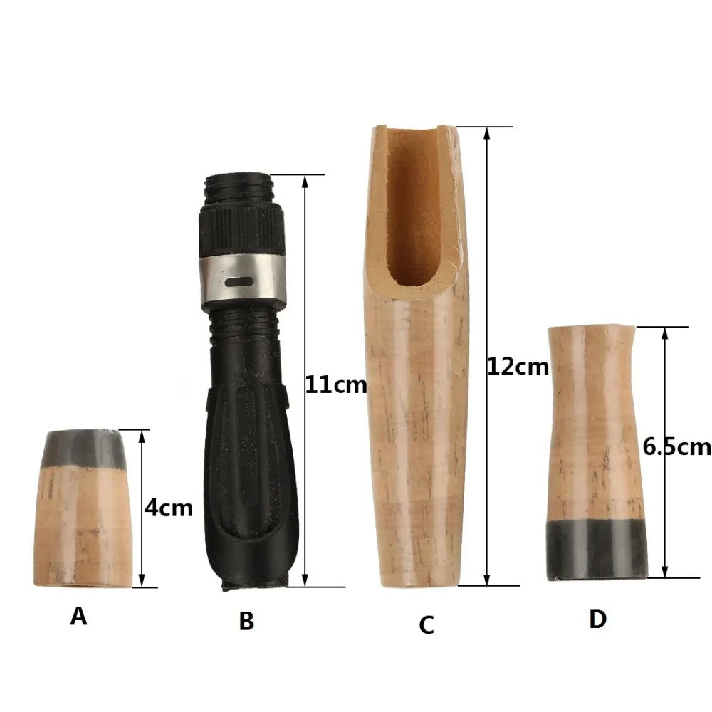 Description Picture 6 of item1set kit/pack 4Sections EVA material faked cork rod handle grip plus spinning reel seat rod DIY repair refit combo set kit parts