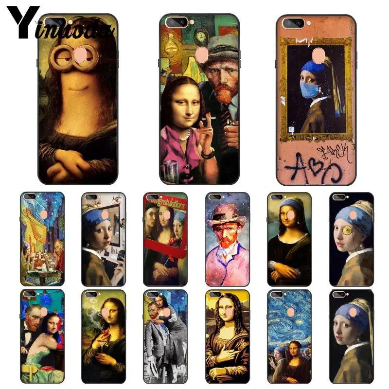 Забавный чехол для телефона Yinuoda Van Gogh Mona Lisa с грушевидными ушками OPPO R11 R11S Plus R17Pro R9S