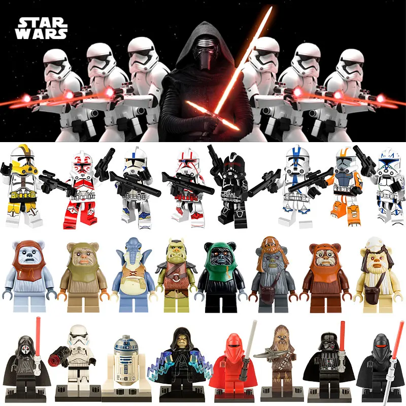

HOT Building block Playmobil Star Wars Clone soldiers Darth Vader Stormtrooper compatible Duplo Toy Children Birthday gift hz 30
