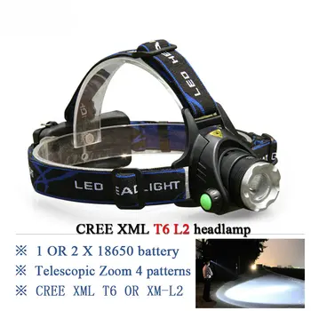 

Powerful t6 led headlamp lanterna de cabeca led rechargeable flashlight hoofdlamp camping daily work headlamp
