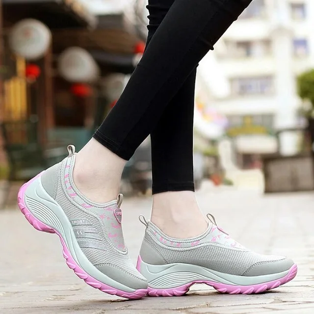 Akexiya; Новое поступление; стильная женская обувь для скалолазания; женская уличная спортивная обувь для бега, фитнеса, ходьбы; кроссовки на танкетке - Цвет: 1513 Gray