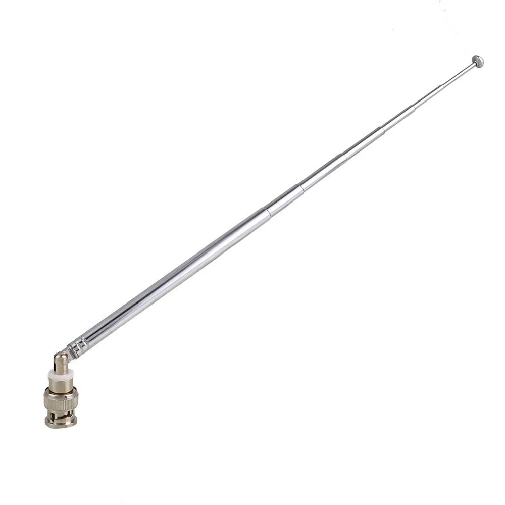 

Durable 45cm Iron Telescopic Antenna with BNC Connector for Portable FM Radio Scanner VHF/UHF TV Accessories Silver