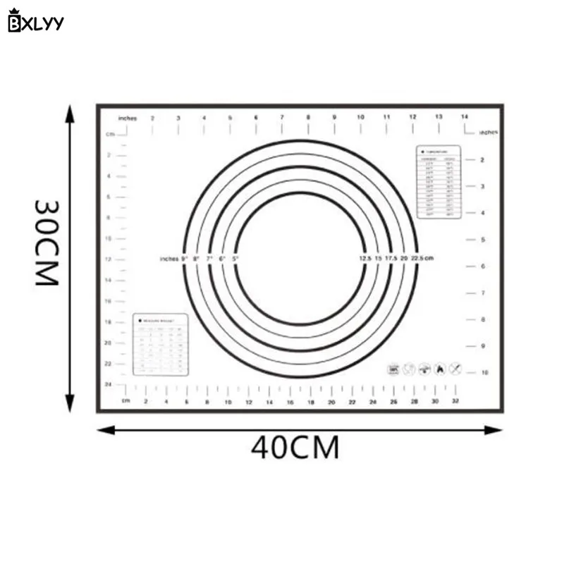 BXLYY силиконовый коврик для выпечки с шкалой высокой температуры антипригарная выпечка коврик Инструменты для выпечки Кухонные аксессуары для приготовления пищи Dumplings.7z