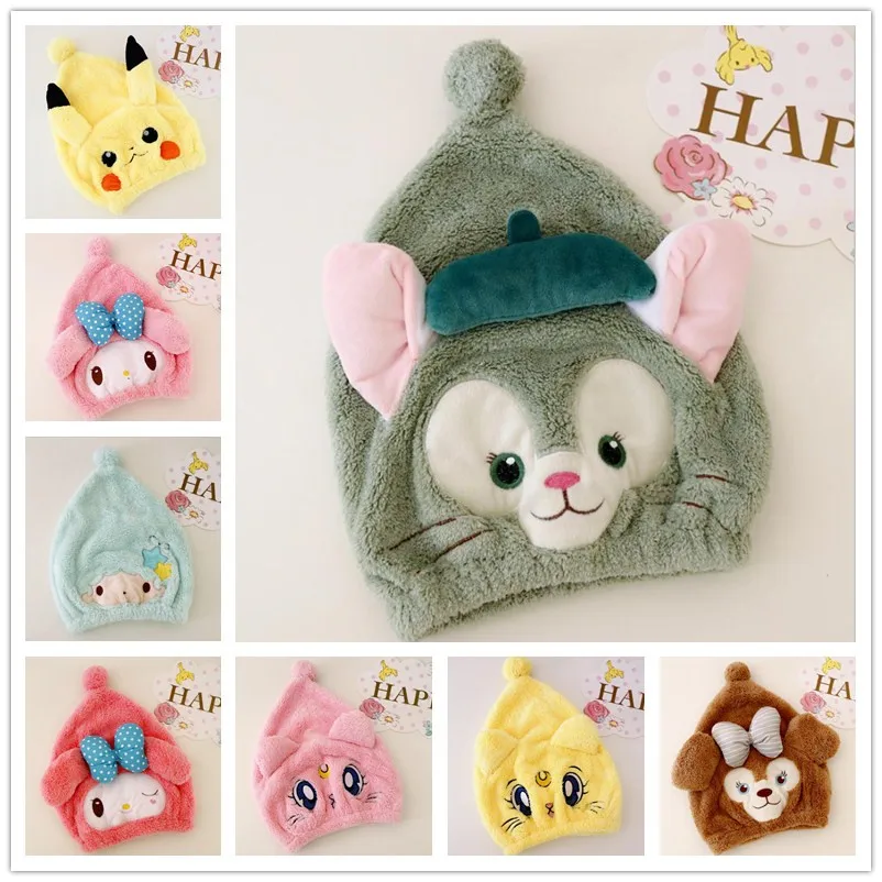 new Plush toy cartoon animal hair cap, strong absorptive dry long velvet ultra soft baby special dry hair cap, towels