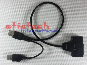 

by dhl or ems 500 pieces USB 2.0 USB2.0 to Slimline SATA 7+6 13pin Laptop Notebook CD-ROM Adapter Cable with extra power