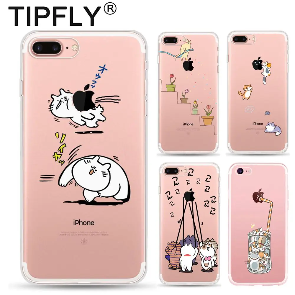 Tipfly Забавный Симпатичный мультфильм живопись чехол для Apple iPhone 6 6S 7 8 плюс Мягкие