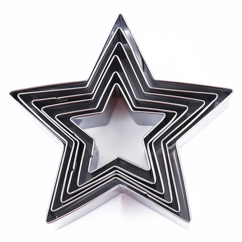 

6 Pcs/Set 3D Cookie Mold Star High Quality Stainless Steel Biscuit Cookie Cutter Tools DIY Baking Pastry Modelling Tools