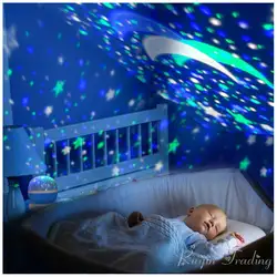 Светодио дный светодиодный вращающийся Ночник проектор спин Звездная Луна Небо Звезда Мастер для детей Детские сна Романтический USB лампа