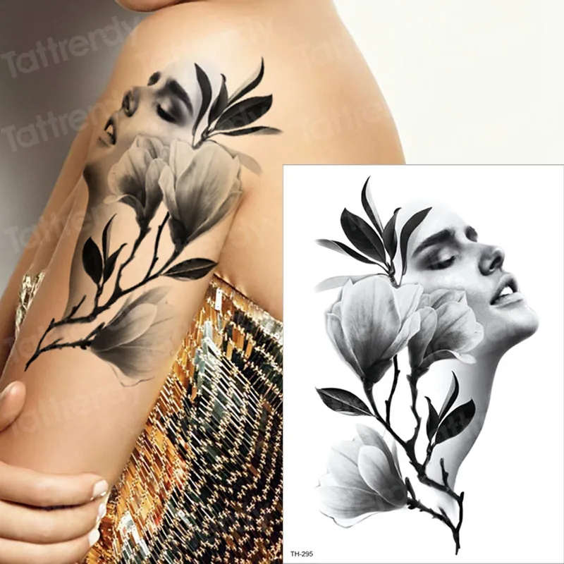 Временные татуировки Гейша японские Самурайские татуировки листы татуировки съемные водонепроницаемые татуировки наклейки тела женщины оптом 2 шт./лот