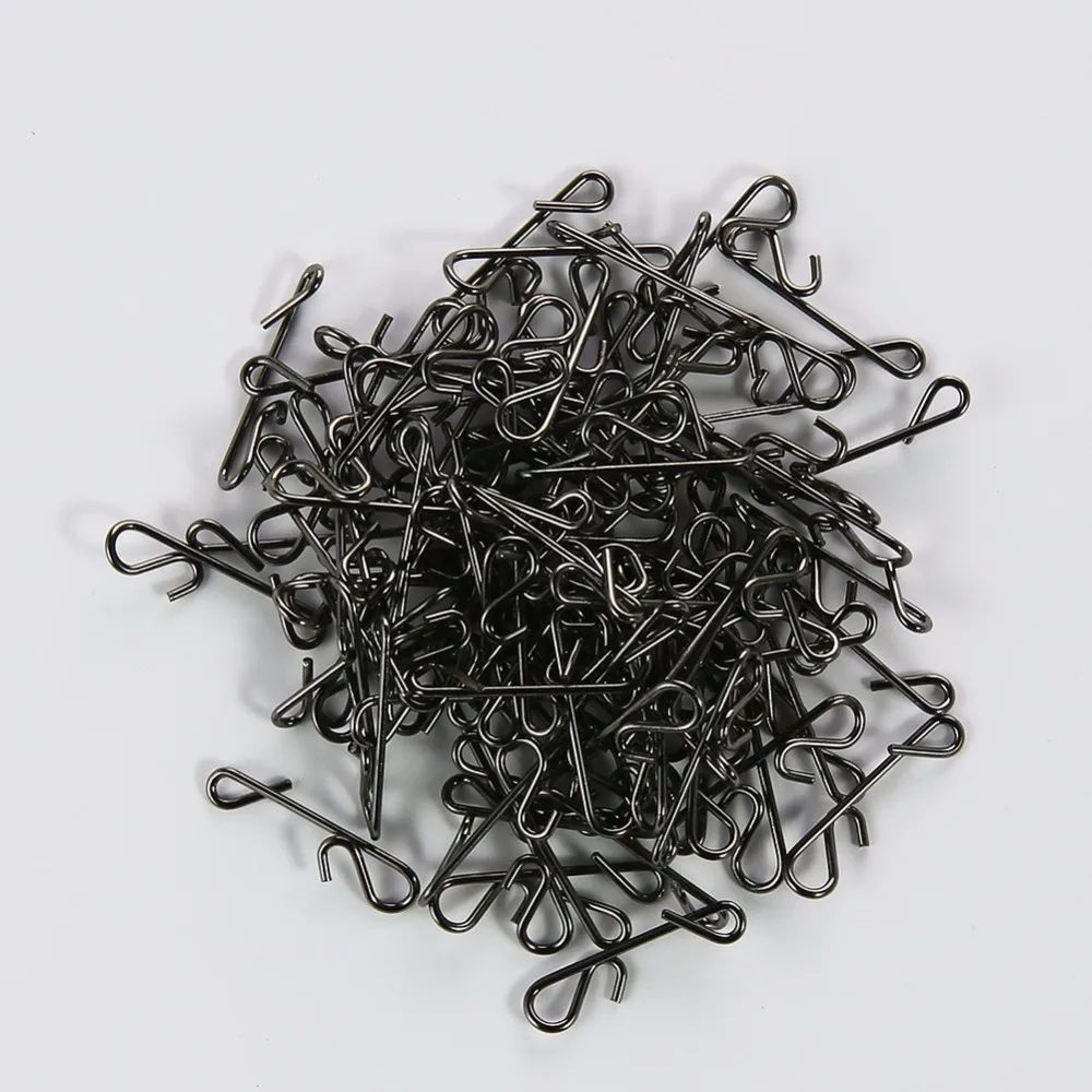 100pcs/lot Stainless Fishing Line Wire Fishing Connector Barrel Swivel Accessories Snap Pin Without Knot Tackle Tool Lure Kit