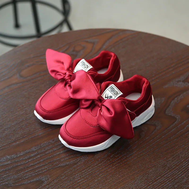 

2019 Spring Summer Baby Shoes Girl Princess Cute Big Bow Soft Soled Flats Anti-Slip Kids Pink Red Green Flats Party Shoes
