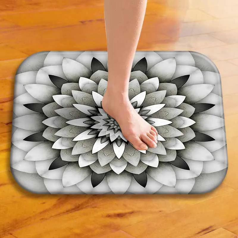 

Europen Style Flower Printed Anti Slip Area Rug Bathroom Kitchen Carpets Anti Sand Beach Mat Alfombra Dormitorio Futbol