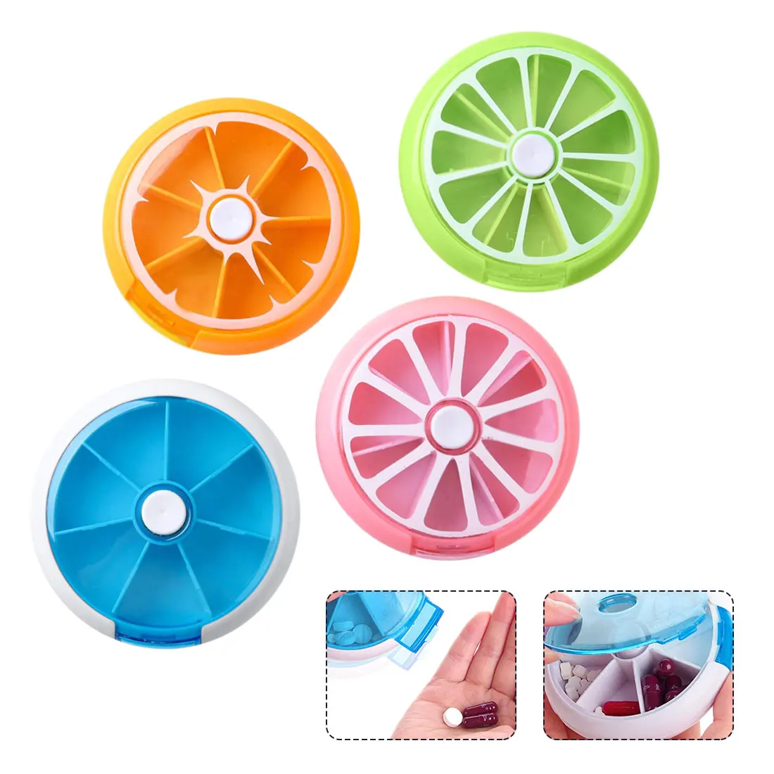 

Channy Pill Box Fruit Shaped Vitamin 7 Day Weekly Medicine Pillbox Tablet Storage Case Container Cases Travel Round Health Care