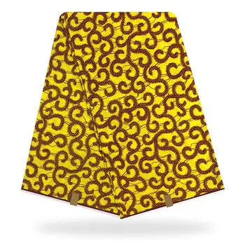 

Luxury West Africa Style Yellow Dutch Wax Prints Fabric African Prints Wax Fabric 6yards DF-151
