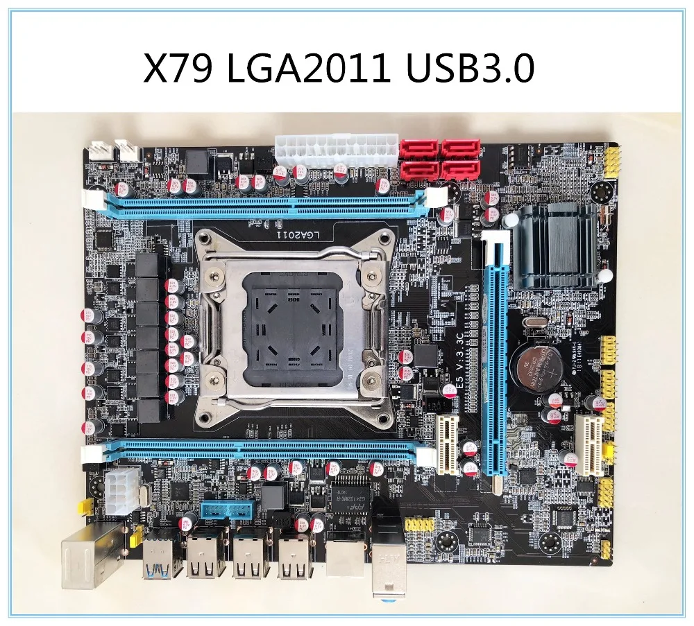 شحن مجاني 100% OEM جديد X79 E5 3.3C LGA 2011 ل I7 E5-V1 E5-V2 DDR3 ECC 32 GB USB2.0 USB3.0 x79 M ATX سطح اللوحة