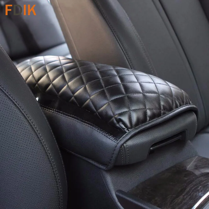

Comfortable Black Diamond Car Accessories Interior Center Console Armrest Pads Cover for Kia K5 2016 2017
