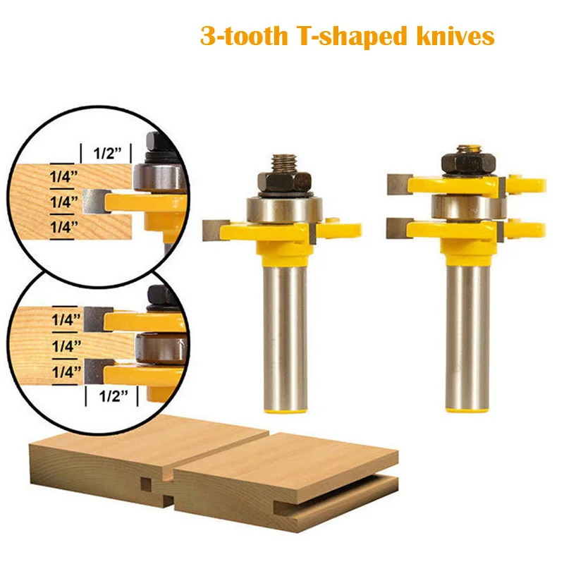 

2pcs 1/2 '' Shank and Styles Ogee Blade Cutter Panel Cupboard Milling Cutter Set Milling Power Tools 1/4 "Door Knife Wood Cutter