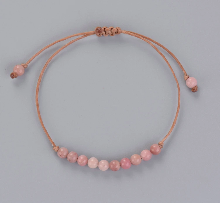 

Handmade Boho Natural Stone Adjustable Bracelet Boho Bead Simple Bracelet String Strand Bracelet wholesale