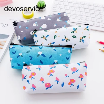 

Kawaii Fower Pencil Bag Simple Large Capacity Pencil Case Student Stationery Small Fresh De Crayon Fournitures Scolaire