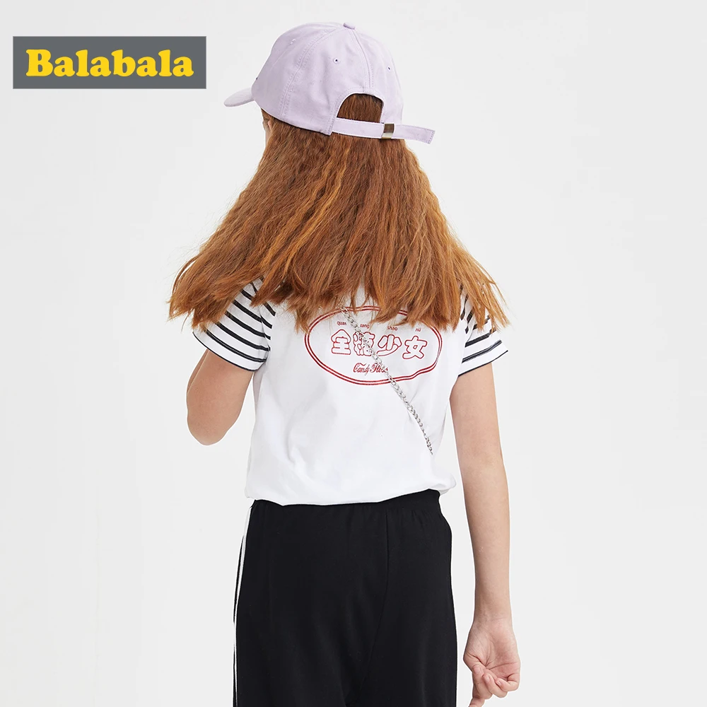 BalabalaChildren футболка с коротким рукавом для девочек Приталенная новая летняя