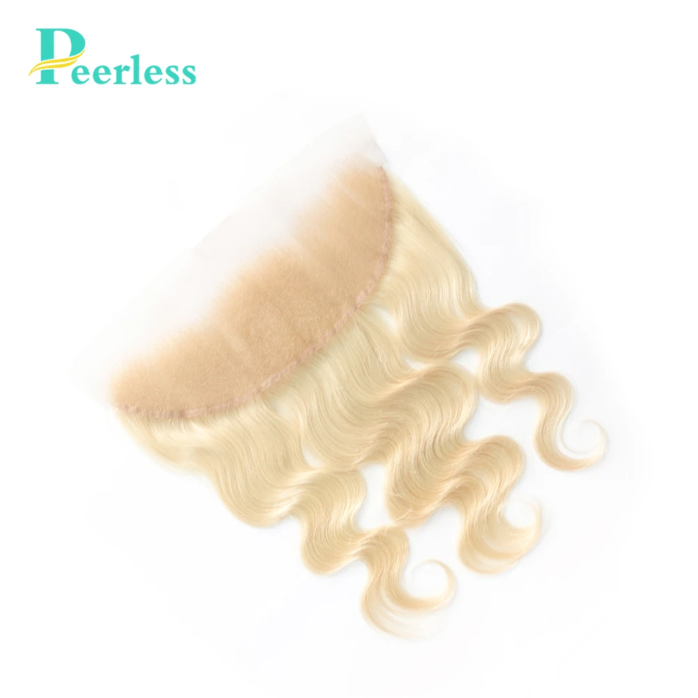 Peerless Virgin Hair 613 блонд швейцарское кружево объемная волна Кружева Фронтальная 13х4