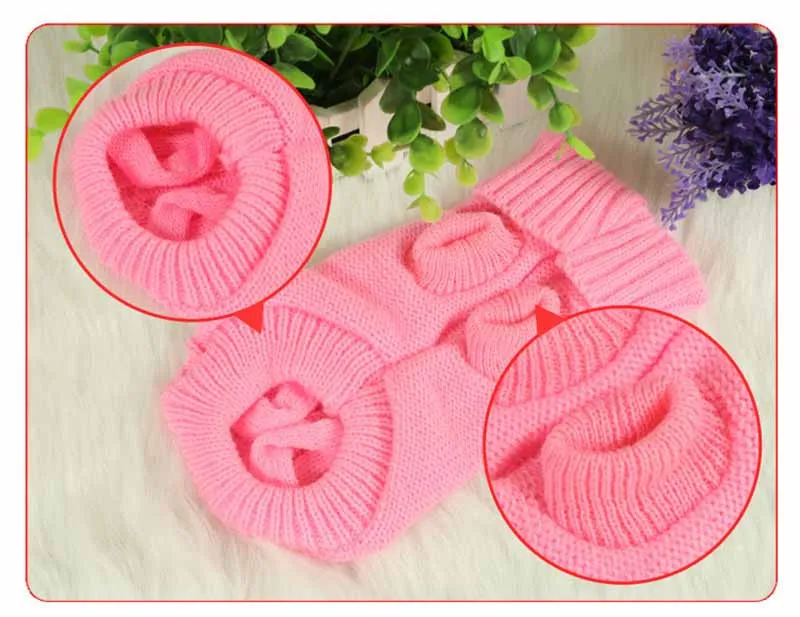 2016 Designer Pet Clothes Turtleneck Small Dog Sweater Winter Apparel for Chihuahua Pure Color Classic Pet Cat Dog Costume Wholesale12
