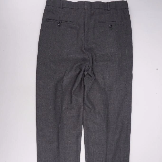 ROUNDTREE & YORKE Poly-Rayon Pleated Cuffed Dress Pants Charcoal 33x30 (2)