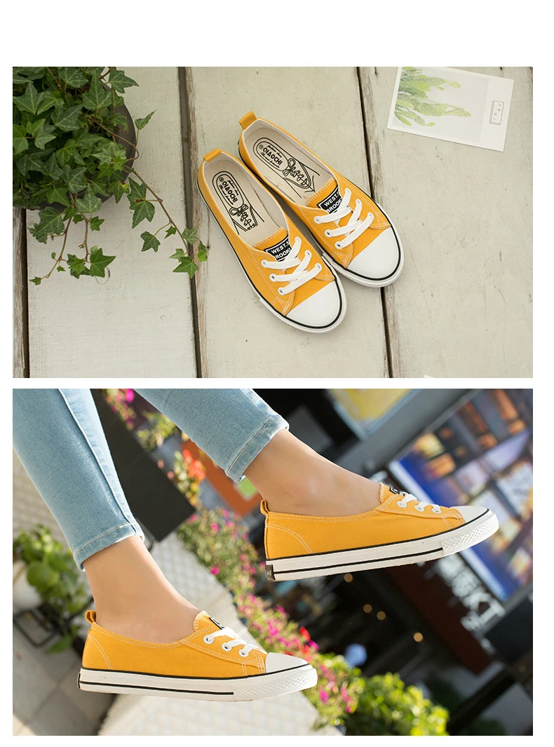 YEELOCA/Новые летние и осенние светлые холщовые туфли женская обувь на плоской подошве со шнуровкой для студентов низкие кроссовки с круглым носком
