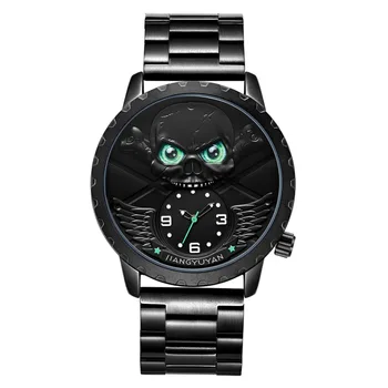 

New Men Skull Watch Brand Luxury Stainless Steel Quartz Watches Mens Business Fashion Waterproof Retro Clock Relogio Masculino