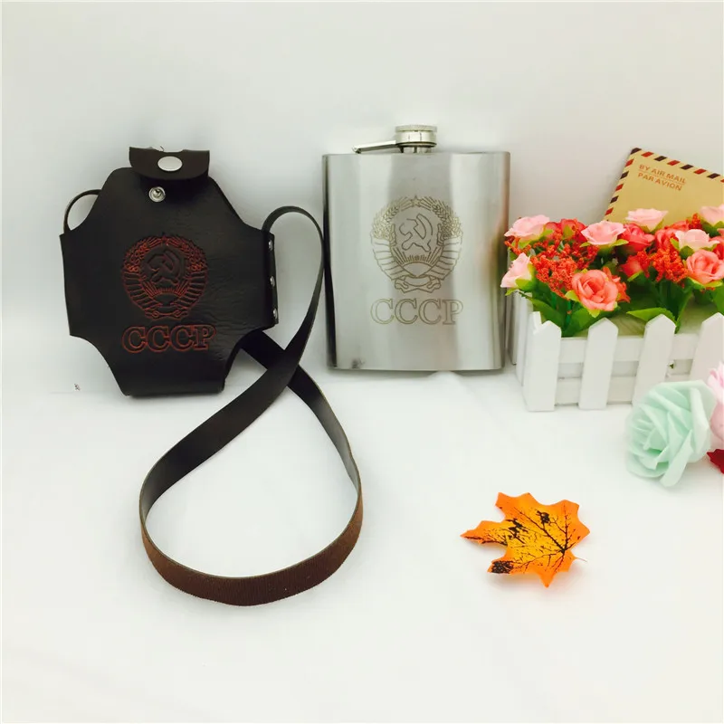 18oz виски бутылки вина лазерный Cccp Портативный Сумке из искусственной кожи С