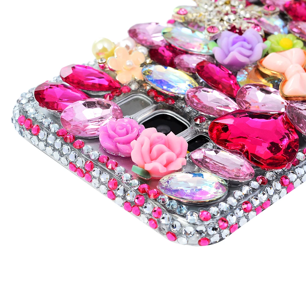 3D блестящие ручной работы со стразами чехол Bling Crystal Обложка для samsung Galaxy S7 S8 плюс