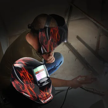 

Portable Solar Energy Powered Automatic Adjustable Range 4/9-13 Welding Mask Lightweight and Durable PP Welder Goggles Helmet HR