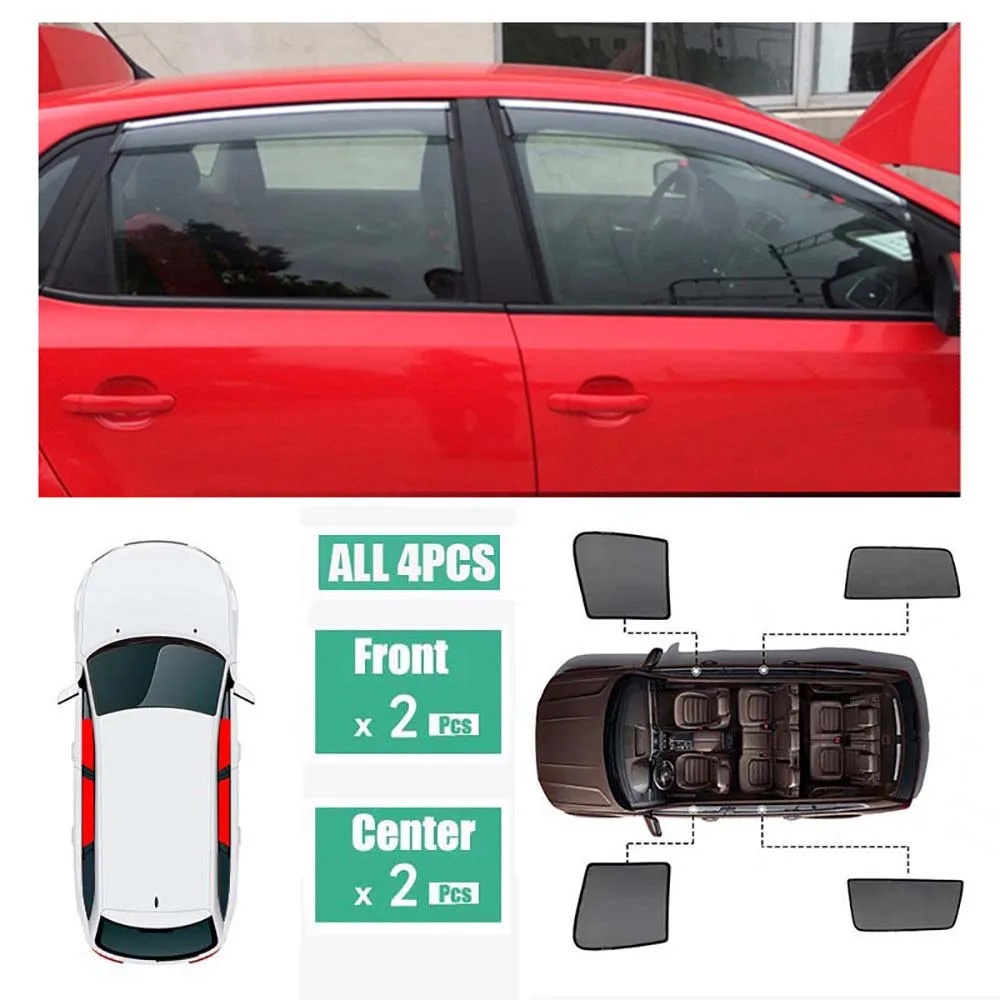 Боковые окна магнитный солнцезащитный козырек УФ-защита Ray блокирующая сетка козырек подходит для VolksWagen Polo хэтчбек 2011