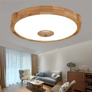 

North round solid wood ceiling lamp Japanese log corridor simple originality wooden bedroom living room ceiling lamps ZA MZ73